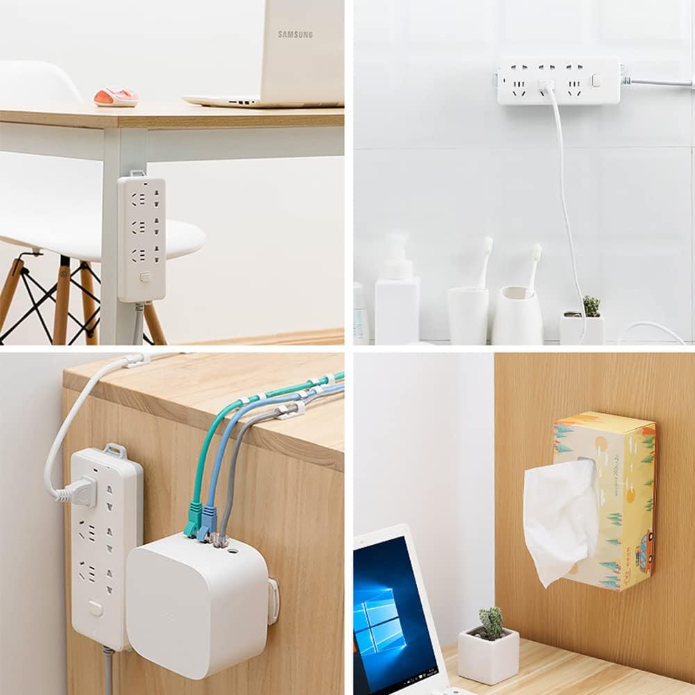 Power Strip Holder Self-Adhesive Desktop Socket Fixer Adhesive Punch-Free Socket Holder Cable Management Desktop Socket Fixer