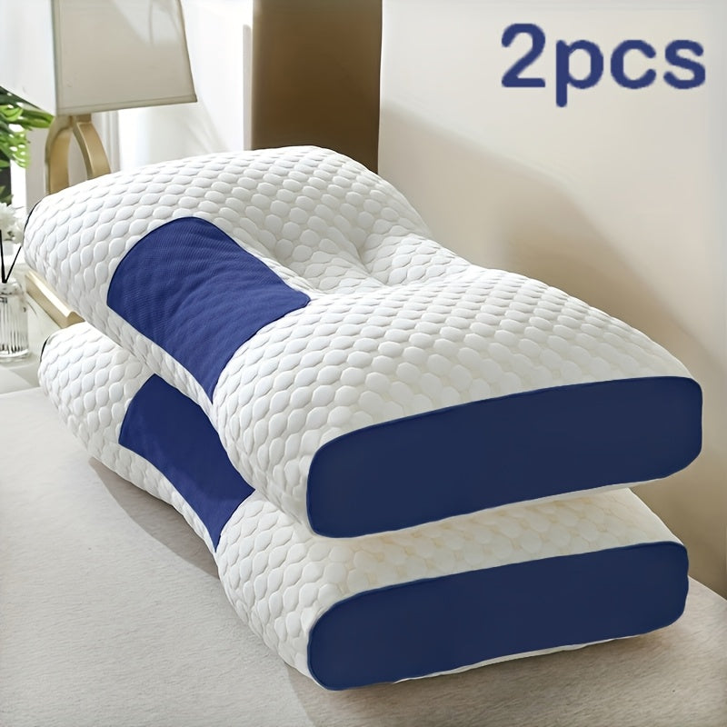 Purchase One And Receive Another at No Cost, Two Soft Woven Neck Massage Pillows for Couples - Featuring Adjustable Ergonomic, High-Quality Pillow Core, And a Removable Pillowcase for Enhanced Sleeping Comfort.