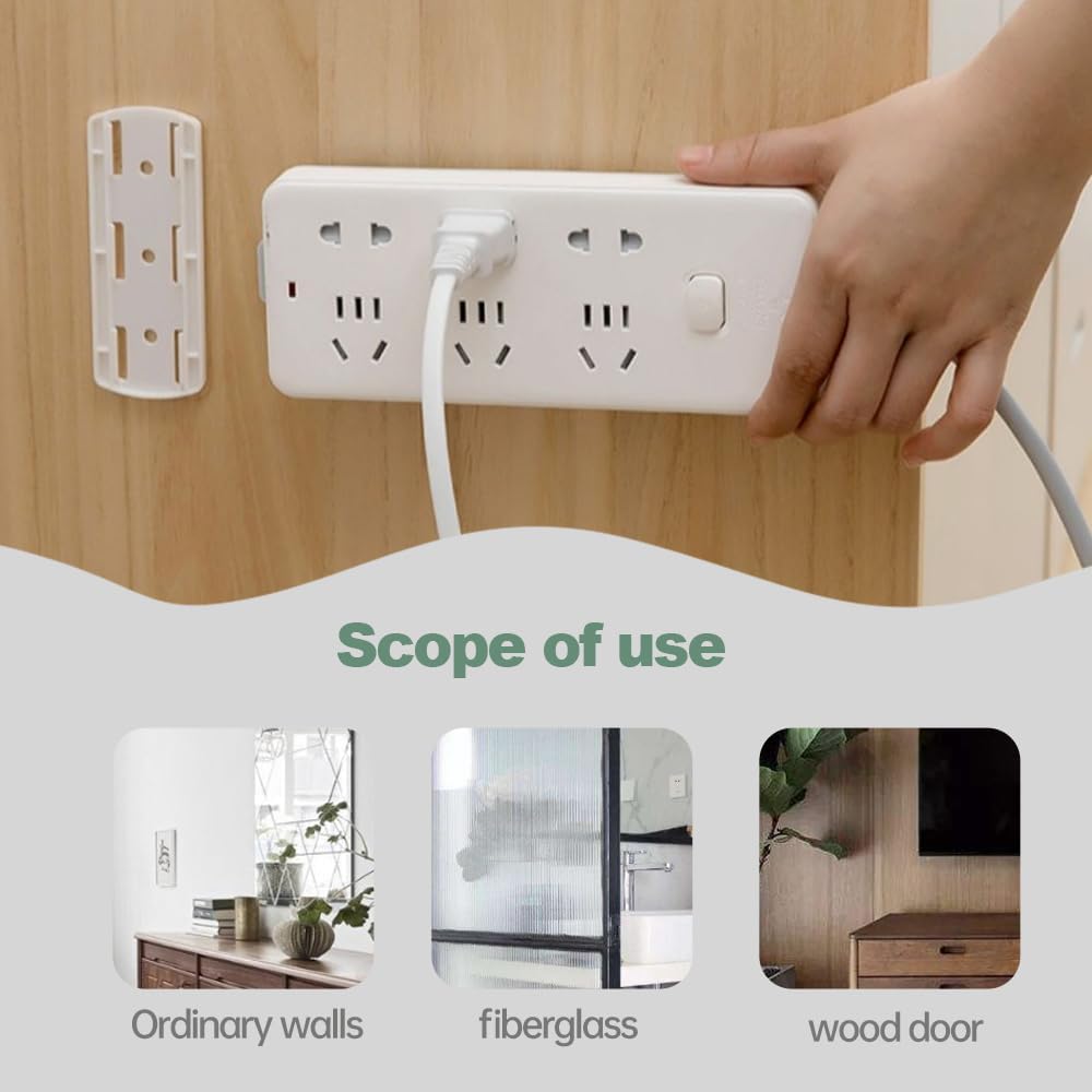 Power Strip Holder Self-Adhesive Desktop Socket Fixer Adhesive Punch-Free Socket Holder Cable Management Desktop Socket Fixer