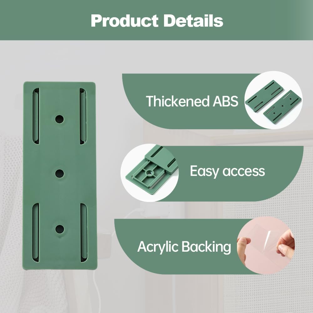 Power Strip Holder Self-Adhesive Desktop Socket Fixer Adhesive Punch-Free Socket Holder Cable Management Desktop Socket Fixer