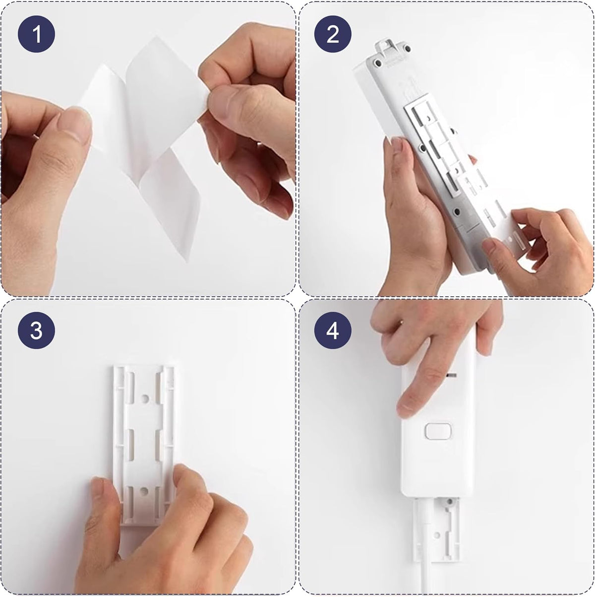 Power Strip Holder Self-Adhesive Desktop Socket Fixer Adhesive Punch-Free Socket Holder Cable Management Desktop Socket Fixer