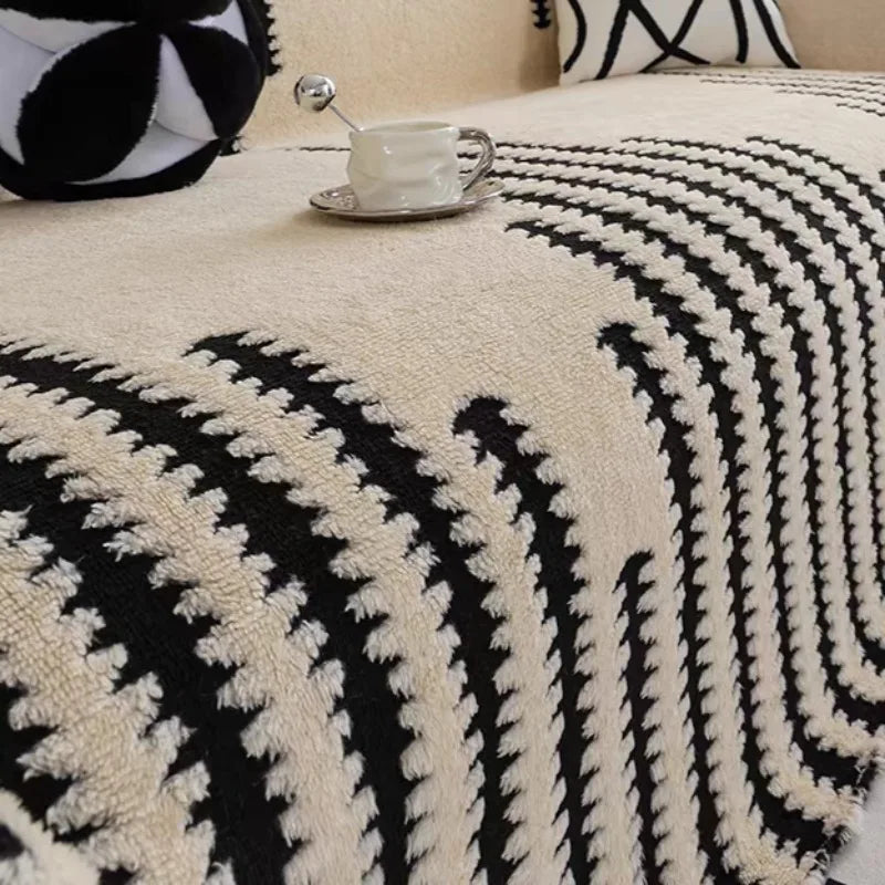 Modern Minimalist Couch Pad Plush Fabric Smooth Skin Friendly Cushion Anti Slip Wear Resistan Cat Scratch Resistant Sofa Cover