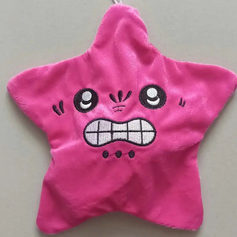 22cm Angry Mobile Jumping Star Decompression Plush Toy Backpack Doll Pentagonal Emoji Star Plush Soft Kawaii Children Fun Gift