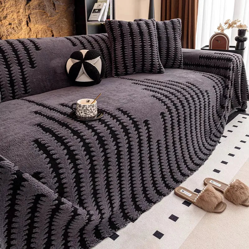 Modern Minimalist Couch Pad Plush Fabric Smooth Skin Friendly Cushion Anti Slip Wear Resistan Cat Scratch Resistant Sofa Cover