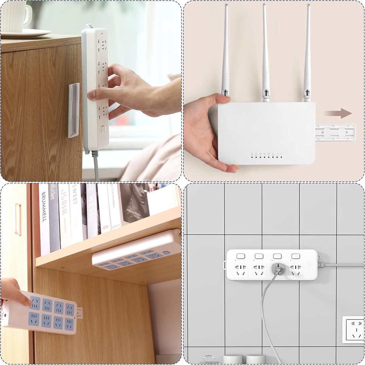 Power Strip Holder Self-Adhesive Desktop Socket Fixer Adhesive Punch-Free Socket Holder Cable Management Desktop Socket Fixer